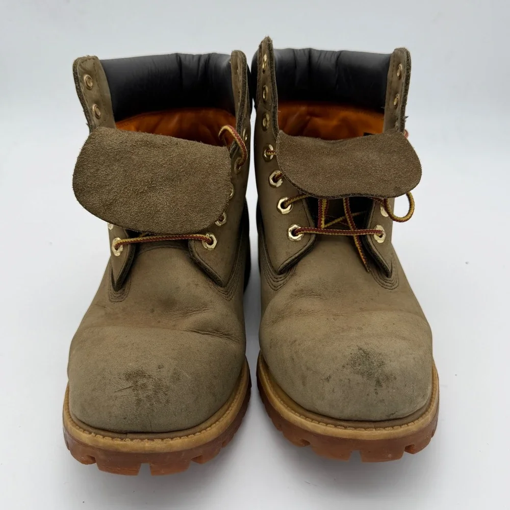 Timberland 6 Inch Premium Waterproof Boots Olive Green Nubuck 6055B Mens 10.5 M